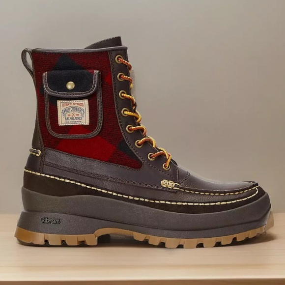Ralph Lauren Other - New Logan Leather & Plaid Wool-Blend Boots Polo Ralph Lauren Size 7 Mens